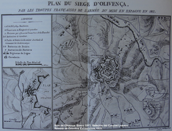 mapa asalto frances Olivenza - Pulsa para ampliar