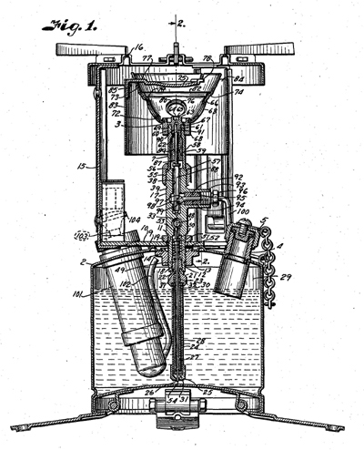 Diagrama del modelo 520, imagen de dominio público de la oficina de patentes de EE.UU.