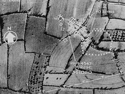 Fotografía aérea de la fortificación Wn 666