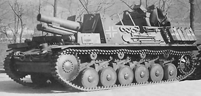 15 cm sIG 33 auf Fahrgestell Panzerkampfwagen II (Sf) Sd.Kfz.121/122. Imagen de dominio público