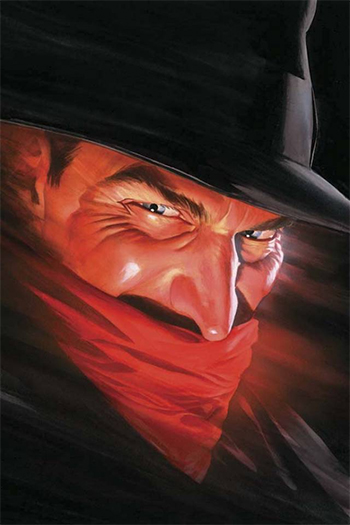 Ilustración de Alex Ross de la portada del número uno de la serie de la Sombra, de quién heredamos el nombre, de 2012, publicado por Dynamite