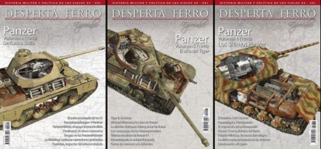 Portadas de las revistas Panzer de la 4 a la 6. Las imágenes son de Desperta Ferro Ediciones y pueden verse en su página web.