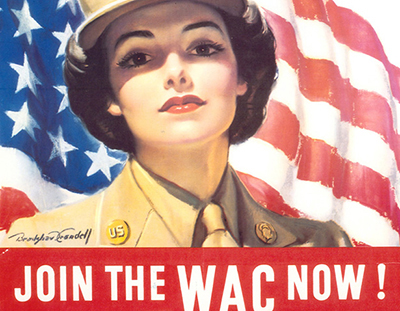 ¡Únete a la WAC ya! Cartel de propaganda para reanimar el alistamiento. Imagen de dominio público