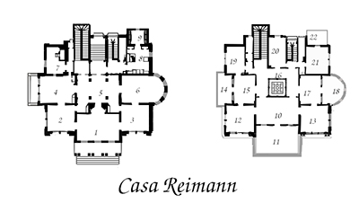 Casa Reimann. Imagen de Jacobo Peña Conversa (2023). «La casa Reimann» publicada con Licencia CC Atribución 2.0. Adaptación de la imagen «Leibfriedscher Garten» de Johann Wendelin Braunwald (1872-1873), en Dominio Público.