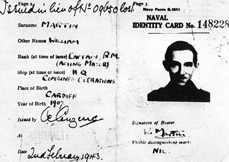 Tarjeta de identidad del capitan Miller. Fuente: https://commons.wikimedia.org/
