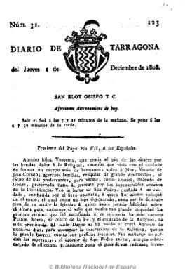 Cabecera del Diario de Tarragona. Hemeroteca Nacional. Imagen de Dominio Pblico