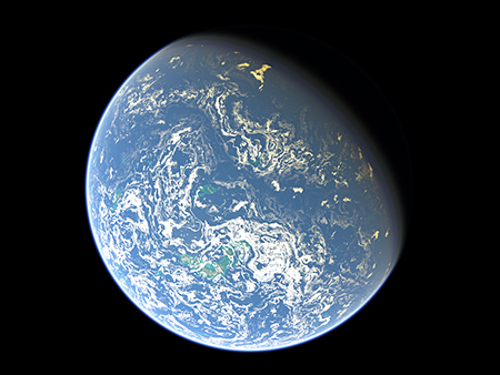 Obhenu (Merikanto (2022). Almost ocean planet 1. https://commons.wikimedia.org/wiki/File:Almost_ocean_planet_1.png. Licencia Creative Commons Atribucin - Compartir Igual.)