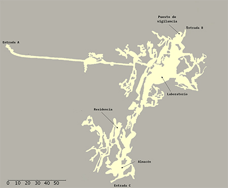 Caverna. Finetooth para el National Park Service (2011). Oregon Caves Cave Map. Licencia Dominio Pblico.