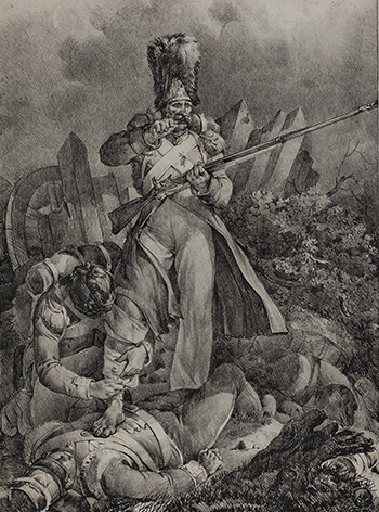 Soldado francs. Toussaint Charlet, N. (1818). The French Soldier. Instituto de Artes de Chicago. Obra en Dominio Pblico
