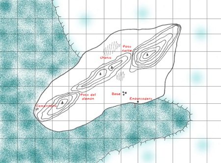 mapa de la isla con datos para Sanne Eidem
