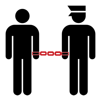 Arresto. Imagen de Abu Badali (2007). Stylized arrest icon. Licencia Creative Commons Atribucin-Compartir Igual 2.0.